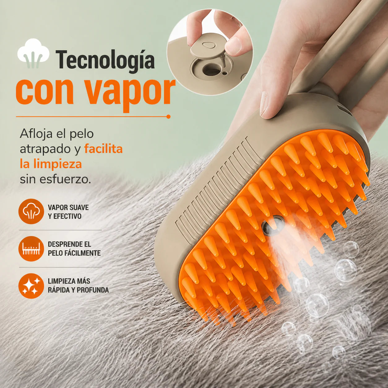 CEPILLO A VAPOR PARA MASCOTAS